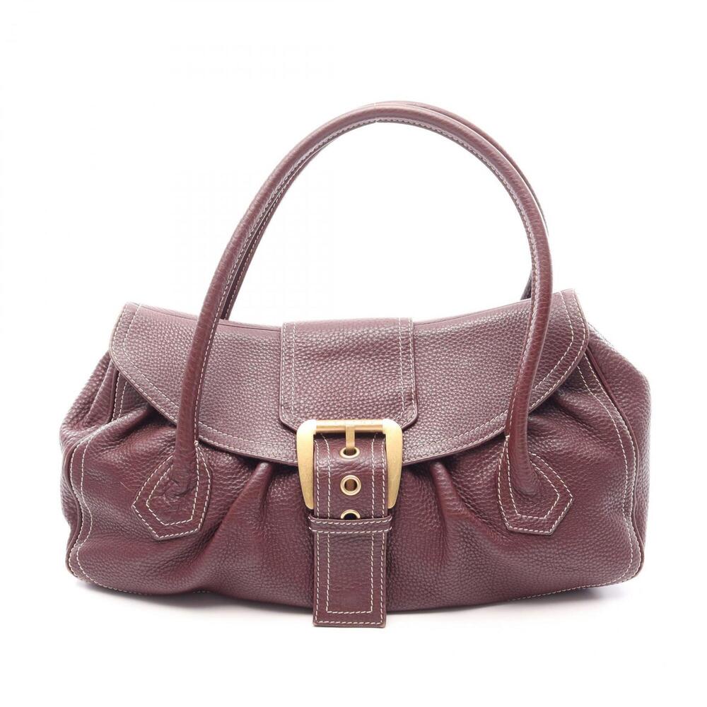 Celine Large Chouxquette Handbag, Leather, Women's, Bordeaux (Burgundy)